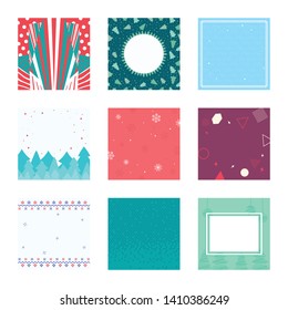 Winter background pack set of decorative banners