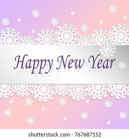 Winter background. Paper texture Christmas, New Year snowflakes illustration - vector decor.	