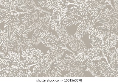 Winter background with pine branches. New year illustration. Winter card design.