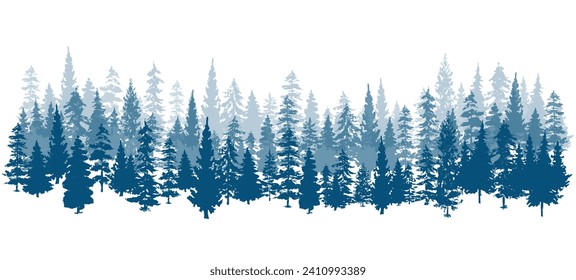 Winter background with pine trees