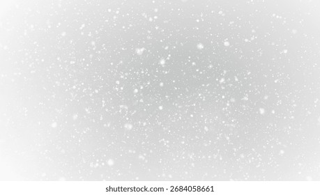 Winter background PNG with falling snow in darkness