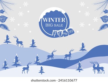 winter background poster banner template design minimalist design 