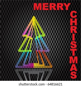 winter background with rainbow colors