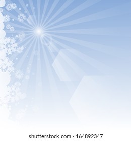 Winter background with rays