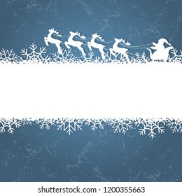 Winter background with Santa Claus rides