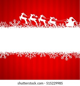 Winter background with Santa Claus rides