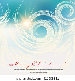 Winter background with a seamless frosty pattern. The illustration contains transparency and effects. EPS10