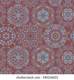 Winter background. Seamless pattern with snowflakes. Windstorm. Winter weather. Blow snow texture pattern on violet background. Abstract snowstorm with snowflakes. Winter mood background.