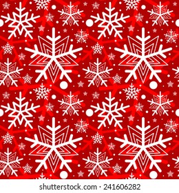 Winter background with seamless snowflake pattern