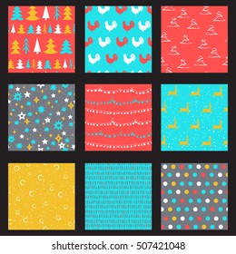 Winter background. Seamless vector illustration. Collection pattern on for New Year , Christmas greeting card.
