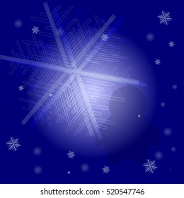 Winter Background with shadow penguin