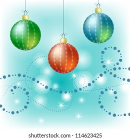 Winter background with shining Christmas ball