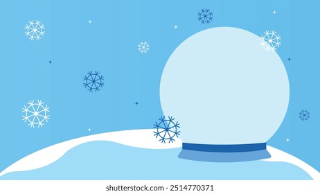 Fondo de invierno con bola de nieve