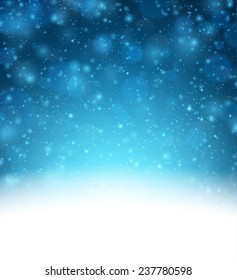 Winterhintergrund mit Schnee. Weihnachtsblau entfochtene Illustration. EPS10-Vektor.  