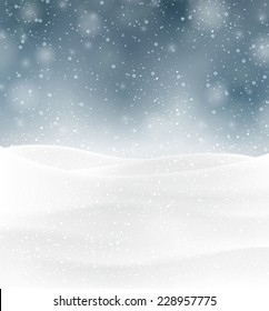 Winter background with snow. Christmas snow surface. Eps10 vector illustration. 