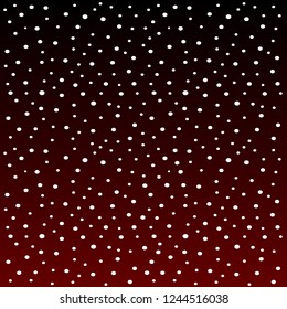 Winter background snow fall on dark red - vector illustration.