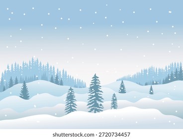 Winter background, snow is falling, the ground has turned white.
Using muted tones to create a chilly atmosphere, vector illustration for background design.