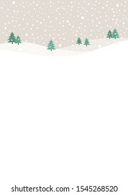 Winter background with snow. Flat style vector illustration