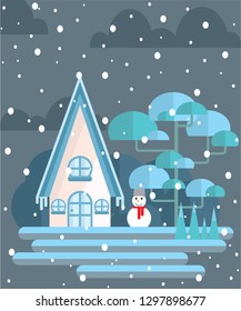 Winter background of snow and frost with free space for your decoration.