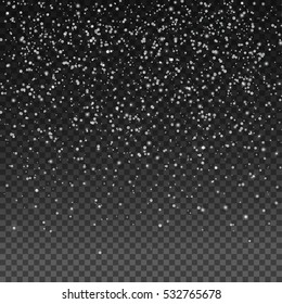 Winter Background with Snow, Greeting Card Template. Vector Snowflakes on Blue Background.