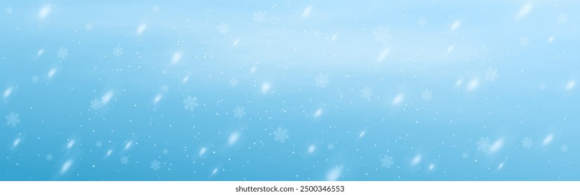 Fondo de invierno. Nieve sobre textura azul. Efecto de copos de nieve voladores. Fondo de pantalla de nevadas. Navidades Clima de vacaciones. Cayendo hojuelas blancas. Plantilla de cartel nevado. Ilustración vectorial.