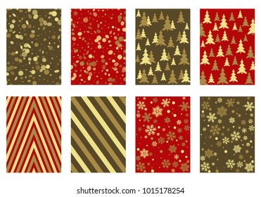 Winter background snow pattern, halftone texture, christmas tree silhouette, confetti explosion. Winter Christmas backgrounds, snow flakes isolated, halftone, circle confetti textures, fir trees cards