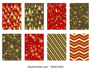 Winter background snow pattern, halftone texture, christmas tree silhouette, confetti explosion. Winter Christmas backgrounds, snow flakes isolated, halftone, circle confetti textures, fir trees cards