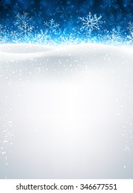 Winter background with snow. Vector paper illustration.