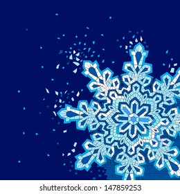 Winter background with snowflake mosaic