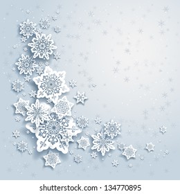 Winter Background With Snowflakes