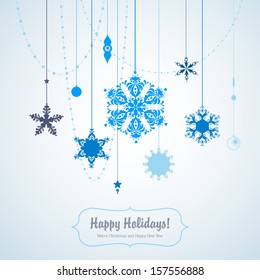 Winter background with snowflakes