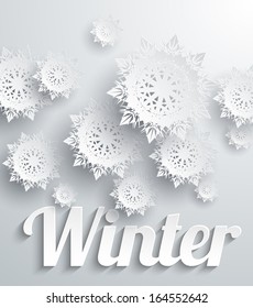 Winter background with snowflakes
