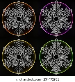 Winter background with snowflakes