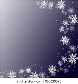 Winter background with snowflakes.
