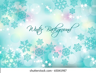 Winter background with snowflakes