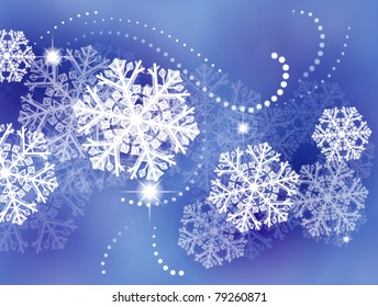 winter background with snowflakes