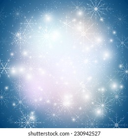 Winter background with snowflakes. Abstract winter design pattern, vector.