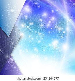 Winter background with snowflakes. Abstract winter design pattern, vector.