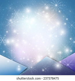 Winter background with snowflakes. Abstract winter design template, vector.