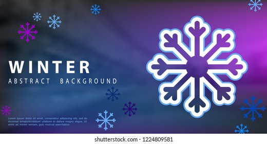 Winter background. Snowflakes, abstract winter snow New Year's and funny Christmas natural background.White Letters, Vector Illustration, Digital, Electronic, Monitor, banner, poster, blue, Flat Desig