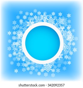 Winter background with snowflakes, banner, flyer, sale for new year and Christmas