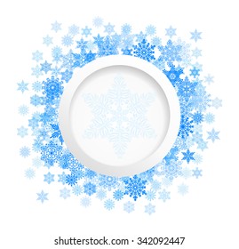 Winter background with snowflakes, banner, flyer, sale for new year and Christmas