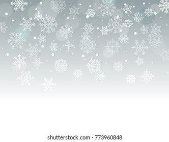 Winter background with snowflakes with blank the space for a text. Vector illustration
