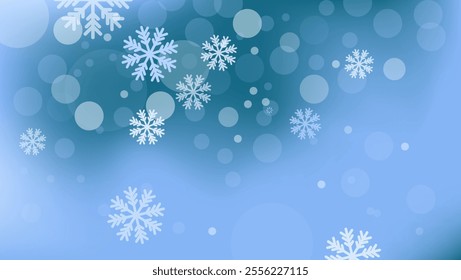 Winter Background with snowflakes. blue Sky Wallpaper