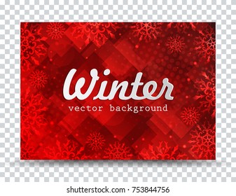Winter background with snowflakes. Christmas frame. New Year background with space for your text