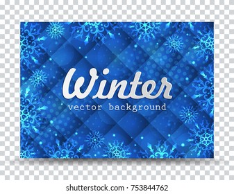 Winter background with snowflakes. Christmas frame. New Year background with space for your text