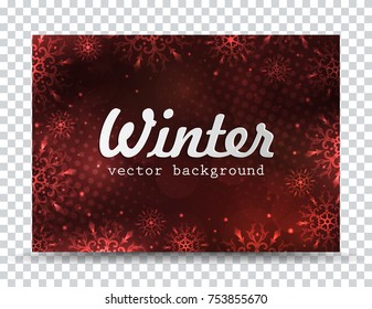 Winter background with snowflakes. Christmas frame. New Year background with space for your text