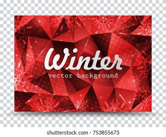 Winter background with snowflakes. Christmas frame. New Year background with space for your text
