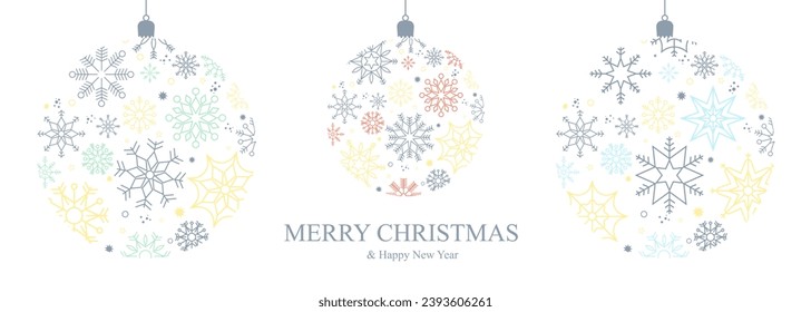 Winter background with snowflakes. Christmas background for greeting card. New year and Christmas greeting card. Vector illustration