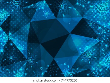 Winter background with snowflakes. Christmas Greeting Card. New Year background with space for your text
